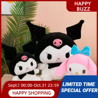 Sanrio Kawaii Kuromi My Melody Bow-Tie หน้ายิ้มตุ๊กตานุ่มตกแต่งห้องหมอนของเล่นของขวัญวันเกิด