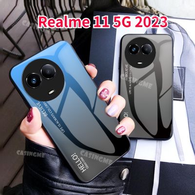 Realme 11 5G 2023กระจกเทมเปอร์เคสโทรศัพท์สำหรับ Realme 11 11Pro Realme11 11Realme Pro Plus 4G 5G เคสเคสมือถือไล่สีฝาหลังกันกระแทกเคสโทรศัพท์