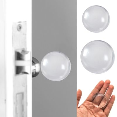 【cw】 6 Pcs Transparent Door Stoppers Wall Protection Safety Shock Absorber Handle Stickers Protectors Rubber ！