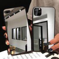 ♟✹ Black Edge Mirror Phone Case For iPhone 13 12 11 Pro Max X XS MAX XR Soft TPU Protective Case For iPhone 6s 7 8 PLUS Mirror Case