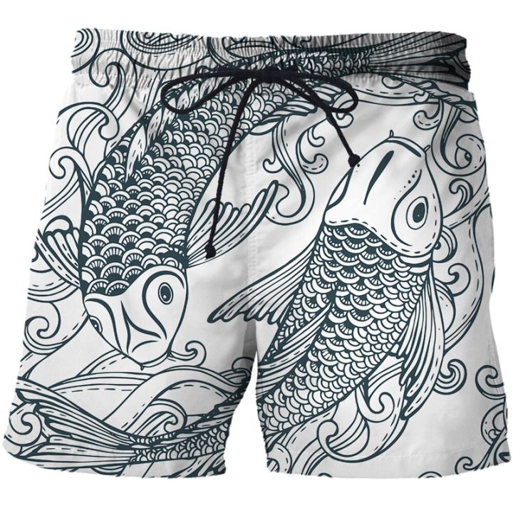 2023-new-lucky-koi-fish-3d-printed-children-shorts-funny-harajuku-fashion-men-beach-pants-holiday-seaside-swim-surffing-shorts