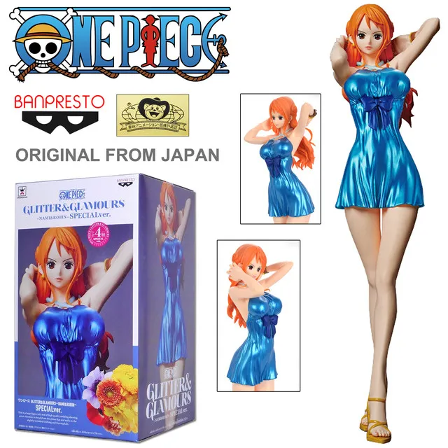 Model โมเดล ของแท้ 100 แมวทอง Banpresto จาก One Piece วันพีซ เต็มพิกัดสลัดจอมลุย Nami นามิ Blue 7377