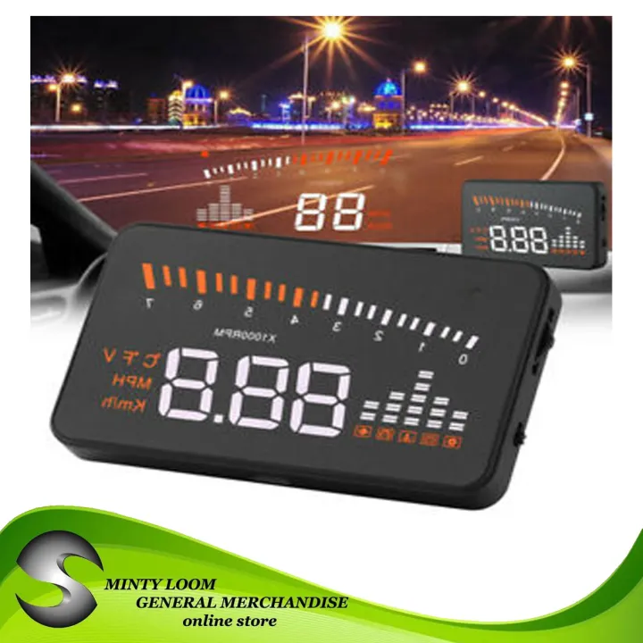X5 3 inch Car Head Up Display OBD2 II Speed Alarm System Fuel