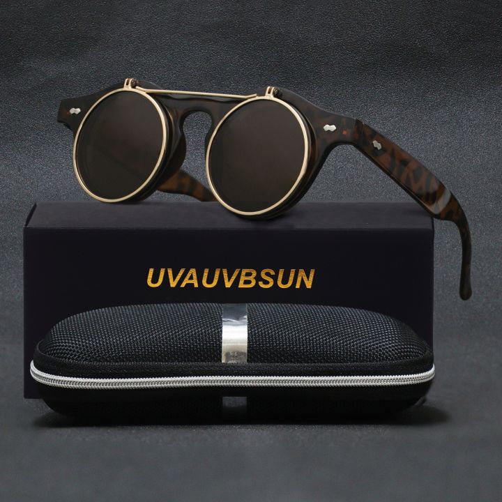 2022-vintage-round-steampunk-flip-up-sunglasses-classic-double-layer-clamshell-design-fashion-sun-glasses-oculos-de-sol-cycling-sunglasses