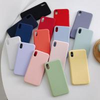 Silicone Solid Color Phone Case For Huawei P40 P8 P9 P20 P30 Lite E 2017 Pro Mini Soft Cover Candy Color For P Smart Z Plus 2019