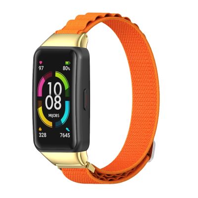 สำหรับ Huawei แบนด์7/7 NFC MIJOBS สายนาฬิการะบายอากาศไนล่อน (สีส้มทอง)