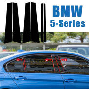 6 PCS Car Pillar Post Sticker Side Door Window Cover Trim Gloss Black