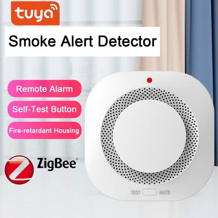 E Life Smart Store Tuya Zigbee Smoke Detector Sensor Smart Home Alarm Fire Zigbee Smart Smoke