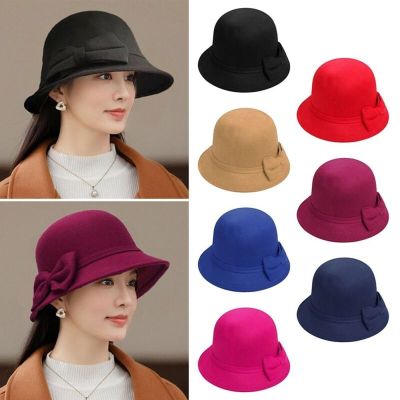 Wool Winter Felt Vintage Elegant Cloche Bucket Winter Hat Women Hat