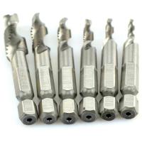 6pcs M3 M10 Screw Tap Drill Bits HSS Taps Countersink Deburr Set Metric Hex