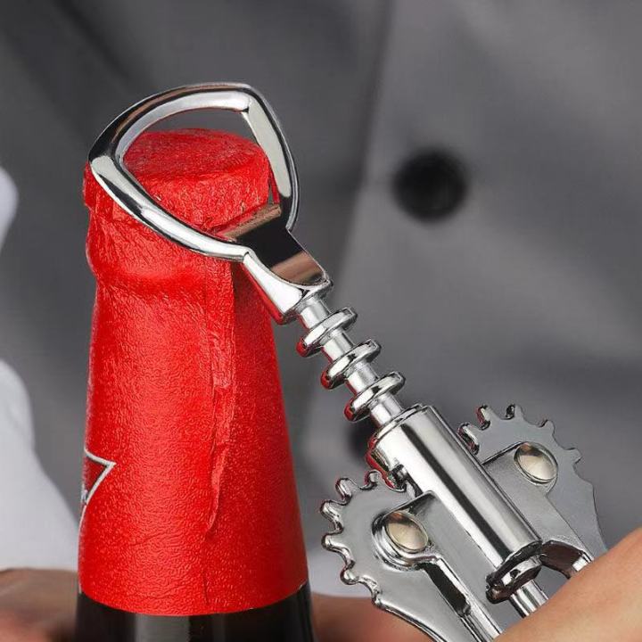 สกรูคอร์กสแตนเลสอเนกประสงค์-สำหรับที่เปิดขวดไวน์ฝาที่เปิดเบียร์ฝาปิดไวน์ที่เปิดขวดแกดเจ็ตบาร์อุปกรณ์ครัว