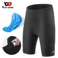 WEST BIKING Summer MTB Road Bike Cycling Padded Shorts Men Women Racing Compression Shorts With Pocket Cooling Sport Gear