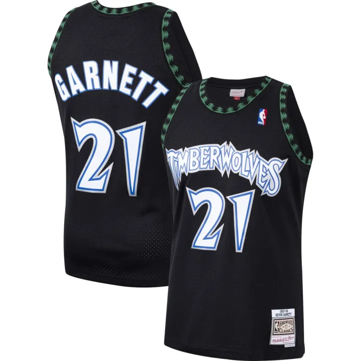 Men Minnesota Timberwolves #21 Kevin Garnett Black Retro Jersey | Lazada PH