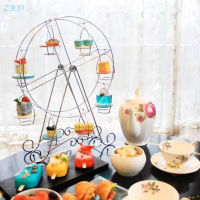 WaterWheel Rotatable Wheel Cake Stand Cupcake Dessert Carrier Holder With 8 Slot For Wedding Party