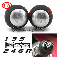 JDM Mugen R 5/6ปุ่มปรับเกียร์หนังความเร็วสำหรับฮอนด้า CRZ ประเภท R Civic FG2 FA5 SI สีดำและสีเงิน