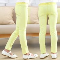 【CC】 Girls  39; Pants And Thin Children  39;s Outer Wear Tight Stretch Color Kids Leggings Trousers WTP14