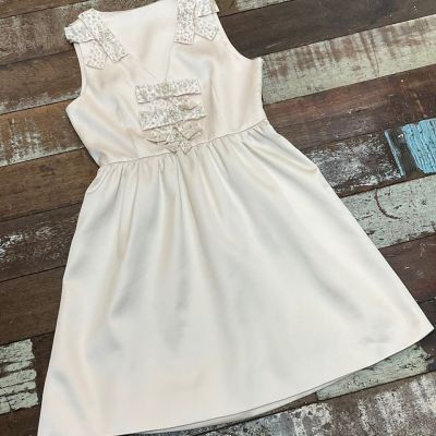 P011-001 PIMNADACLOSET - V Neck Sleeveless Ruched Waist Satin Flowy Rhinestone  Mini Dress