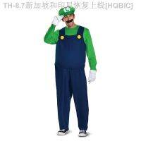 【hot】▼✆  Men Luigi Deluxe Adult Costume Super Brothers Outfit Mens with Hat and Mustache