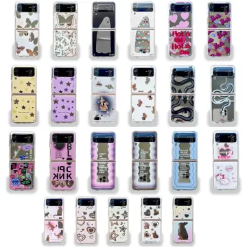 Fashion Cartoon Glitter Butterfly Cover For Samsung Galaxy Z Flip 3  Shockproof Square Phone Case For Samsung Galaxy Z Flip 4
