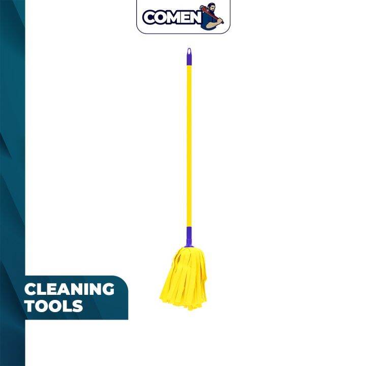 3M ScotchBrite Rayon Yellow Strip Mop Set (Mop Head + Handle) Home