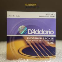 สายกีตาร์โปร่ง Daddario Phosphor Bronze | Acoustic Guitar String .011-.052 | EJ26