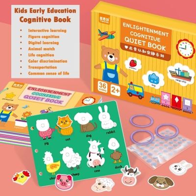 23New Baby Montessori Busy Book Board Kid Early Learning Cognitive Puzzle Children Paste Book Educationa Toys Sticker Quiet Book
