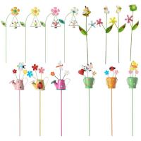 Garden Stakes Decor Garden Flower Stakes Waterproof Creative Metal Flowers Floral Garden Stake For Yard Outdoor Lawn Pathway Patio Ornaments pretty good