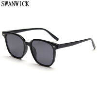 Swanwick male big frame sunglasses square women polarized tr90 glasses men brown black UV400 korean style 2022 hot selling