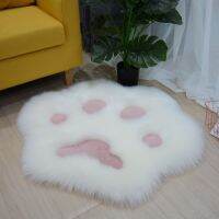 【YF】 Cute Cat Paw Pattern Soft Plush Carpet Home Sofa Coffee Table Floor Mat Bedroom Bedside Decorative Carpe t Christmas gifts