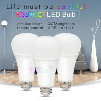 Miboxer 12W RGB+CCT LED Bulb FUT105 E27 Indoor lamp ligth 2.4G remote smartphone APP Control for Bedroom living room AC100~240V