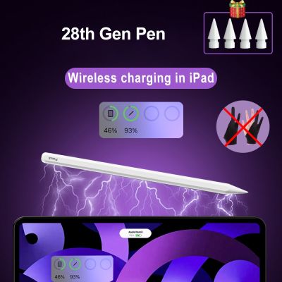 เหมาะสำหรับ Apple ดินสอ2 Ipad Pens With ชาร์จไร้สาย Palm Rejection Tilt สำหรับ Ipad Air 4 5 Pro 11 12.9 Mini 6เหมาะสำหรับ Apple ปากกาสไตลัส