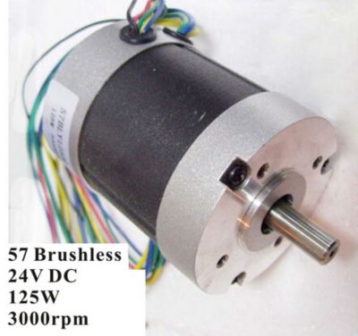 BLDC 57mm Brushless DC Motor 125W 24V 3000rpm 0.4N.m 3 Phase BLDC Motor