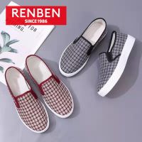 RENBEN ใหม่รองเท้าลำลองสตรีเก่าปักกิ่งรองเท้าผ้ารองเท้าเดียวของผู้หญิงทุกการแข่งขันนุ่มแต่เพียงผู้เดียวรองเท้าระบายอากาศรองเท้าลำลอง