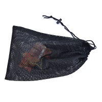 Black Mesh Stuff Sack Durable Nylon Drawstring Laundry Bag for Rinsing Beach Toys Swimming Camping Travel Outdoor Tool Bag