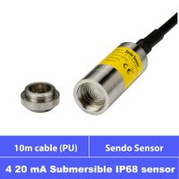 4m water range, 10m PU cable, IP68 protection, 4-20mA submersible pressure sensor, h2o 1 m, 2m, 3m, depth 5m, 6m, 8m, level 10 m