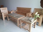 Bộ bàn ghế salon gỗ sồi tự nhiên tay 12 , BỘ BÀN GHẾ GỖ