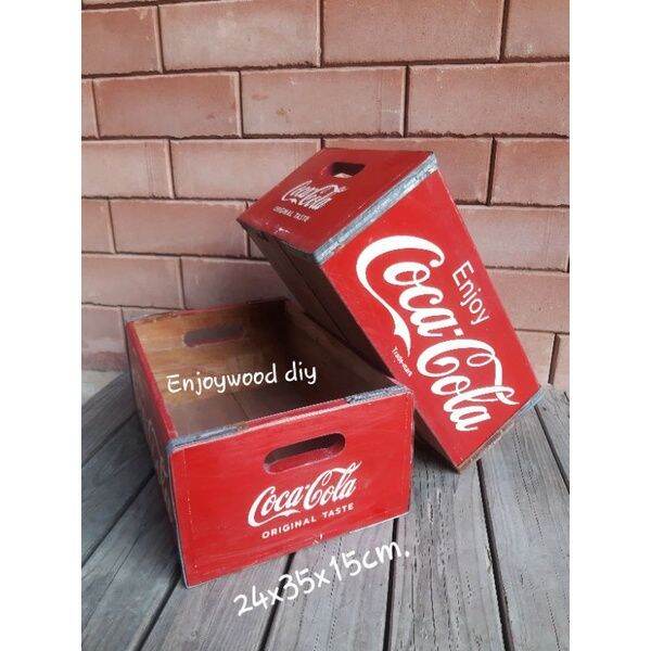 โปรแรง-coke-coca-cola-ลังโค้ก-โค้ก-ลังไม้-ลังเก็บของท้ายรถมอเตอร์ไซด์-ลังไม้เนื้อแข็ง-ลังไม้วินเทจ-กระบะใส่ของ-ขนาด24x35x15-cm-ราคาถูก