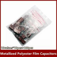 10valuesx10pcs 100pcs Kit Metallized Polyester Film Capacitors CBB Assortment Kit 100V 10nF 470nF