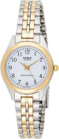 Casio Ltp-1129G-7Brdf Womens White Dial Two Tone Base Metal Watch