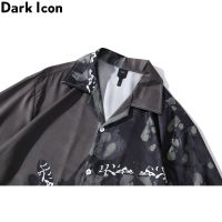 Dark Icon Printed Hawaiian Shirt Men Vintage Street Polo Shirts Summer Beach Holiday Mens Shirt