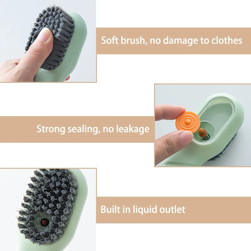 1/2Pcs Shoe Cleaning Brush Sneaker Soft Scrub Brush Automatic Liquid  Ergonomics Handle for Household Cleaning Care Essentials