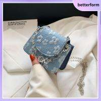 BETTERFORM แฟชั่นสำหรับผู้หญิง กระเป๋าใต้วงแขนสะพายไหล่ หนังพียู มินิมินิ กระเป๋าถือแบบโซ่ ของใหม่ สำหรับผู้หญิง กระเป๋าถือแบบถือ