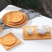 【YF】 Round Storage Trays Tray Wood  Plate Pots Platos De Madera Coaster