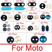 เลนส์กระจกกล้องด้านหลังสําหรับ Motorola Moto G4 G5 G5s G6 G7 Plus Play Power Rear Main Camera Glass Lens พร้อมสติกเกอร์กาว