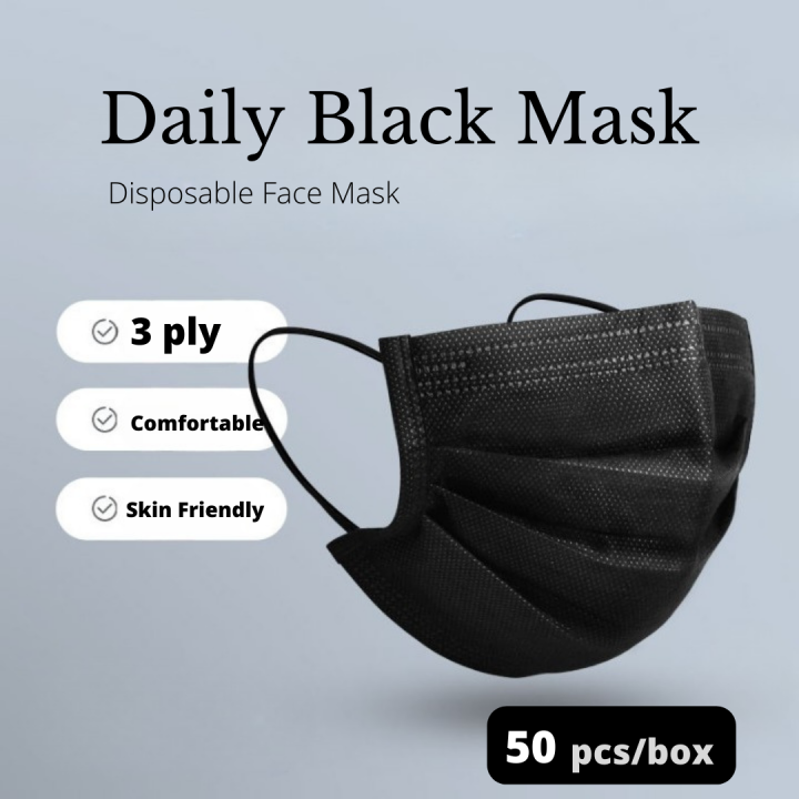 byd black disposable face mask