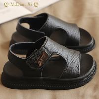 Summer Beach Sandals For Boys Korean Style 2023 Fashion Children Footwear PU Leather Anti-slippery Soft-soled Kids Shoes