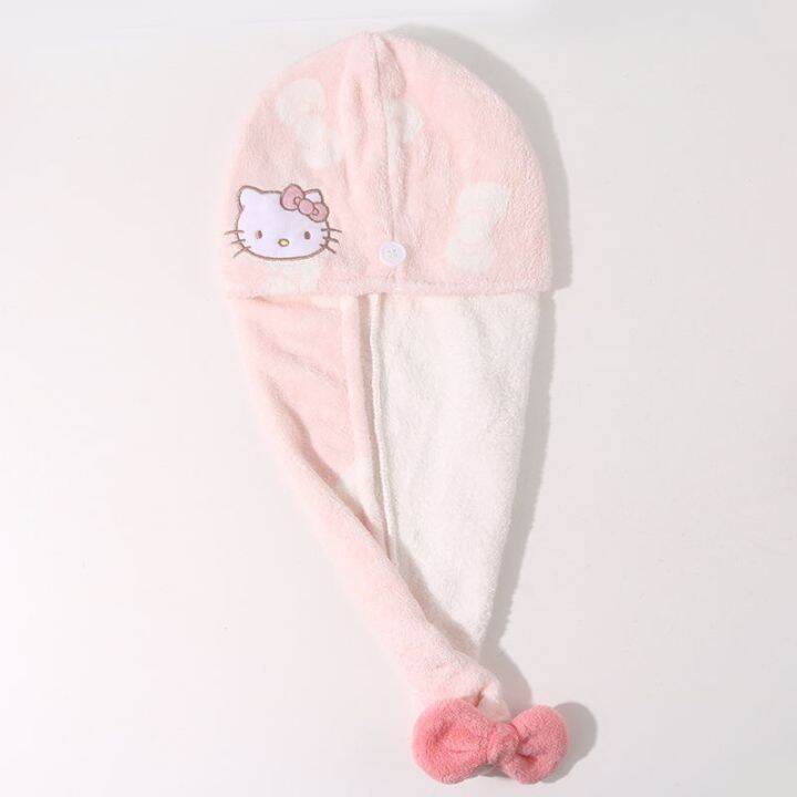 miniso-famous-cinnamon-dog-hello-kitty-soft-water-absorbent-printed-dry-hair-cap-quick-dry-shampoo-cute-doll-byue