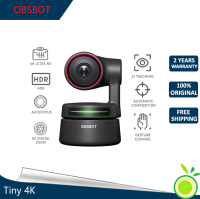 Obsbot Tiny PTZ 4K Webcam, AI-Powered Framing &amp; Autofocus, 4K Webcam with Dual Omni-Directional Microphones