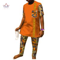 [COD] 1pc African Ethnic Batik Print Boys Cotton Ankara T-shirt Trousers