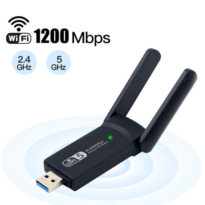 1200Mbps USB WiFi 2.4G5G Adapter Network Card Wireless External ...